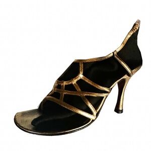 CHRISTIAN LOUBOUTIN GOLD LEATHER HEELS